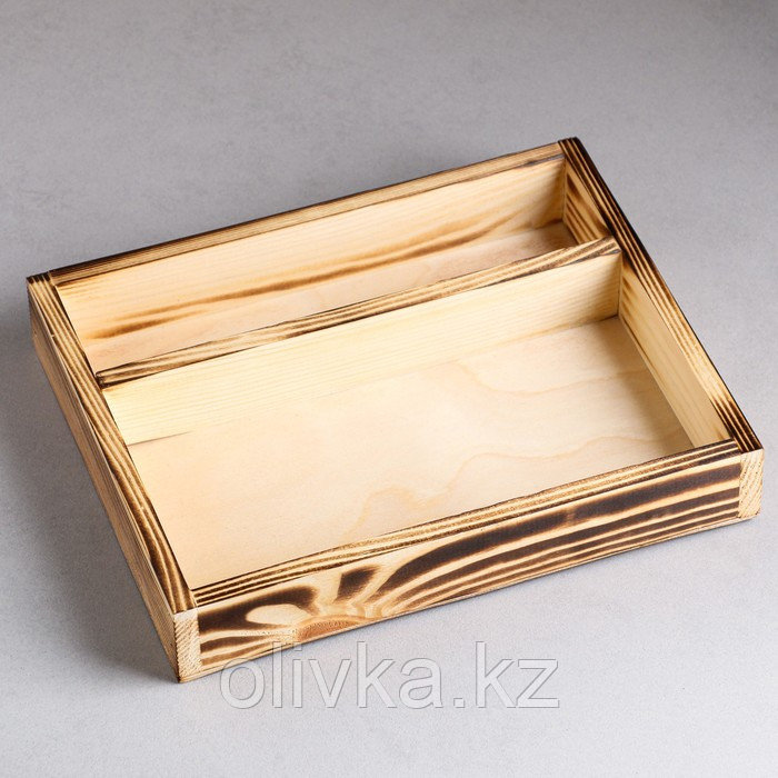 Кашпо деревянное 25.5×20×4.5 см "Макарунас", обжиг Дарим Красиво - фото 3 - id-p88744742