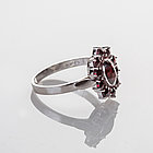 Кольцо из серебра с природным богемским гранатом - размер 18,5, фото 2