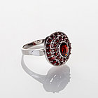 Кольцо из серебра с природным богемским гранатом - размер 18, фото 2