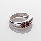 Кольцо из серебра с природным богемским гранатом - размер 19, фото 2