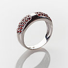 Кольцо из серебра с природным богемским гранатом - размер 19, фото 4