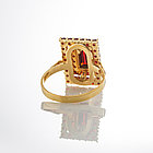 Кольцо из позолоченного серебра с природным богемским гранатом - размер 17, фото 3