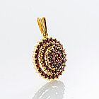 Кулон из позолоченного серебра с природным богемским гранатом, фото 2