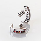 Серьги из серебра с природным богемским гранатом, фото 3