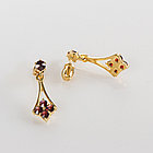 Серьги из позолоченного серебра с природным богемским гранатом, фото 3