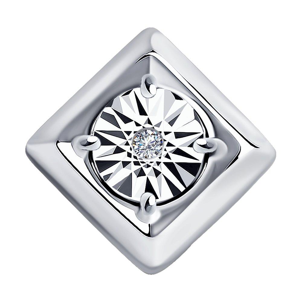 Кулон из серебра с натуральным бриллиантом