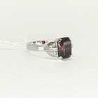 Кольцо из серебра с природным богемским гранатом - размер 18, фото 2