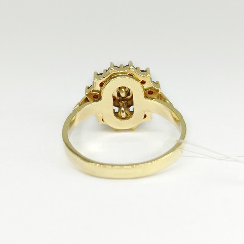 Кольцо из позолоченного серебра с природным богемским гранатом - размер 16,5 - фото 5 - id-p104447578