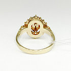 Кольцо из позолоченного серебра с природным богемским гранатом - размер 16, фото 4