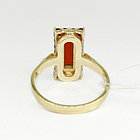 Кольцо из позолоченного серебра с природным богемским гранатом - размер 17, фото 4