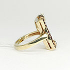 Кольцо из позолоченного серебра с природным богемским гранатом - размер 17,5, фото 3