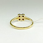 Кольцо из позолоченного серебра с природным богемским гранатом - размер 18,5, фото 4