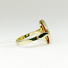 Кольцо из позолоченного серебра с природным богемским гранатом - размер 17, фото 3