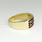 Кольцо из позолоченного серебра с природным богемским гранатом - размер 18,5, фото 3