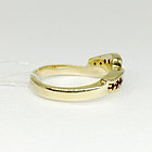 Кольцо из позолоченного серебра с природным богемским гранатом - размер 16, фото 3