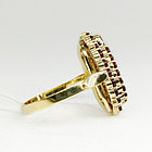 Кольцо из позолоченного серебра с природным богемским гранатом - размер 17, фото 3