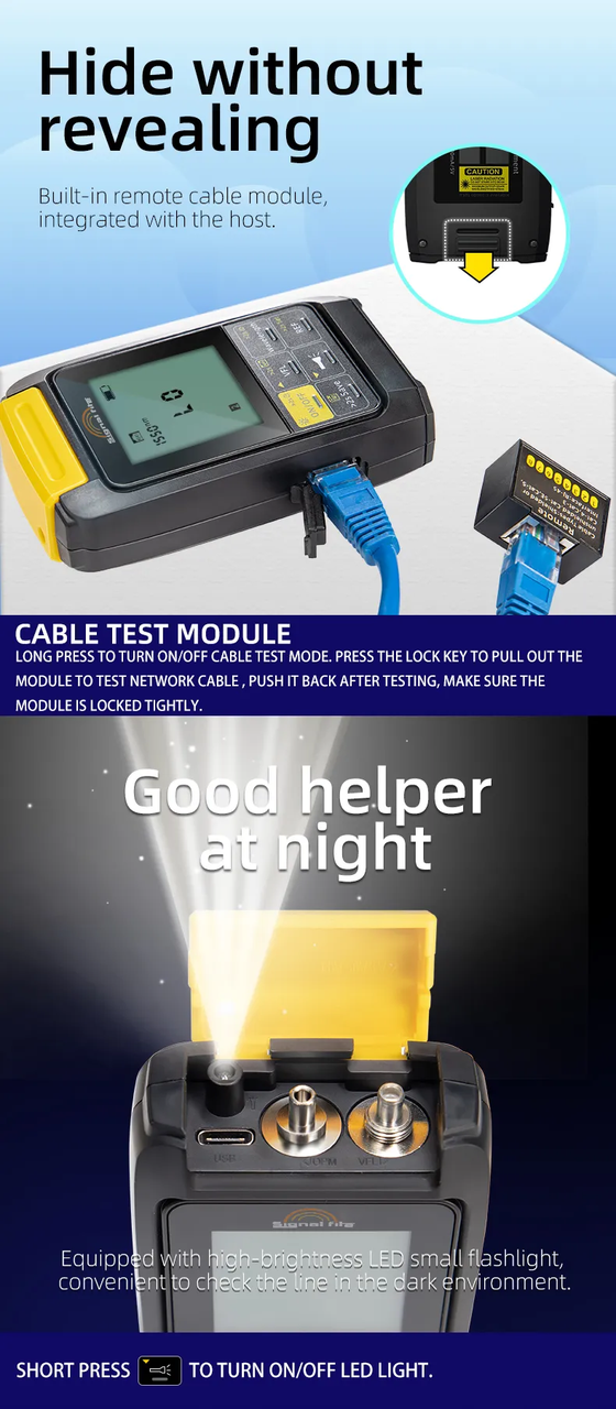 Оптический измеритель мощности SignalFire Mini-OPM + тестер RJ-45 - фото 2 - id-p107145495