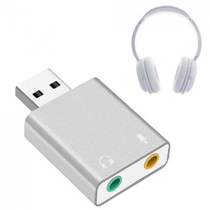 Внешняя звуковая карта Адаптер (переходник) USB to Sound Card Арт.6046 - фото 1 - id-p107145961