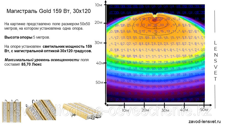 Магистраль GOLD, универсальный U-3, 159 Вт, 30X120°, светодиодный светильник - фото 5 - id-p107146217