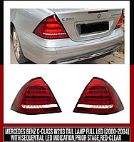 Mercedes-Benz C-class W203 2000-04 тюнингіндегі артқы шамдар (Қызыл түс)
