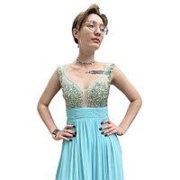 Вечернее шифоновое платье 42 р (голубой)