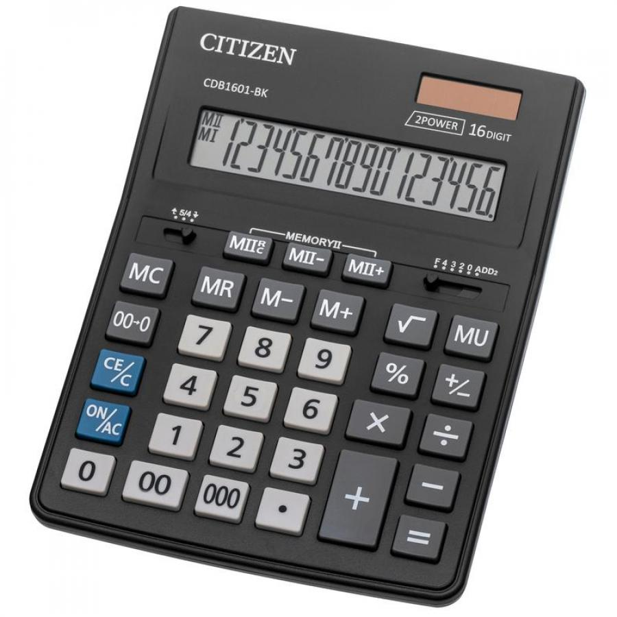 Калькулятор настольный Citizen Business Line CDB1601BK 16-разрядный 205x155x35мм, чёрный