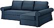 Диван-кровать с козеткой БАККАБРУ Идекулла синий ИКЕА, IKEA, фото 4