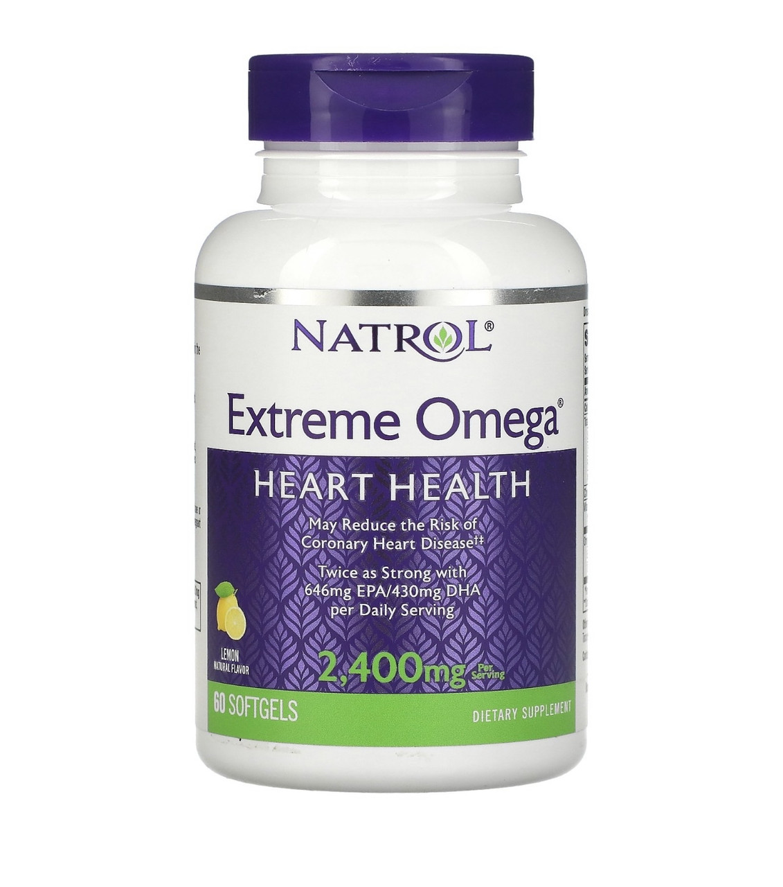 Natrol extreme omega, со вкусом лимона, 1200мг, 60 мягких желатиновых капсул - фото 1 - id-p107157498