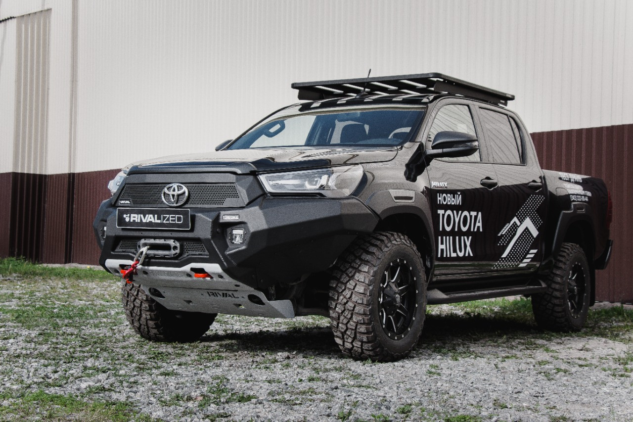 Передний силовой Алюминиевый бампер ДЛЯ TOYOTA HILUX REVO 2021- н.в. - фото 4 - id-p107157501