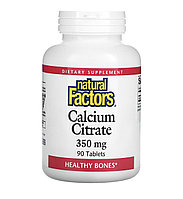 Natural factors цитрат кальция э, 350мг, 90 таблеток