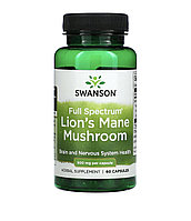 Swanson гриб гребешок (full spectrum) 500мг, 60 капсул