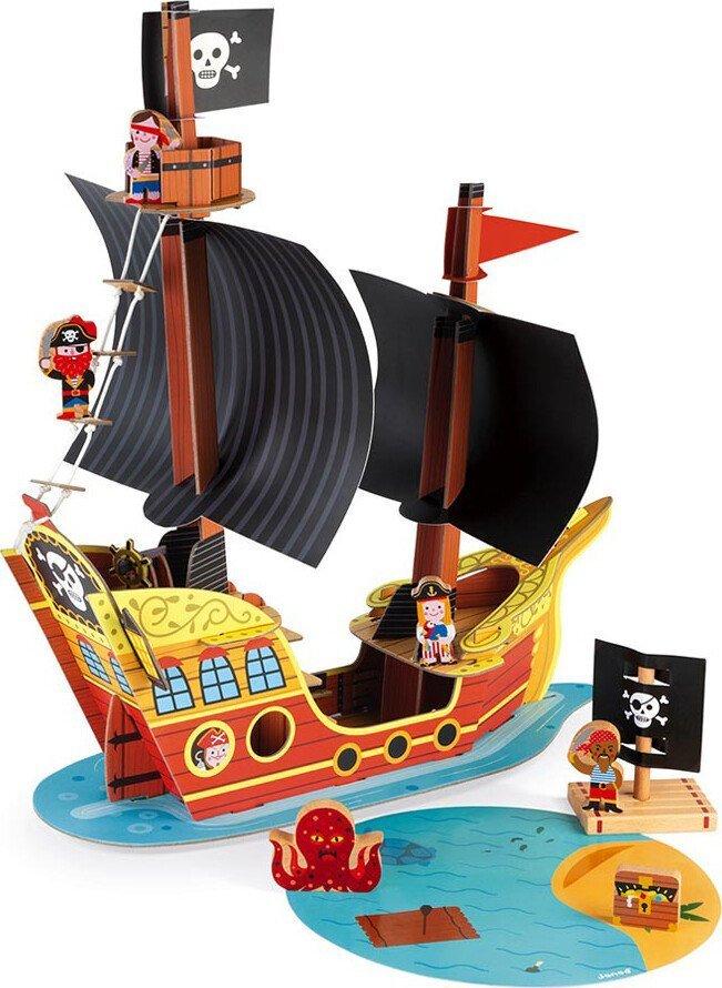 Игровой набор Janod Корабль пиратов 3D J08579 - фото 1 - id-p107158923