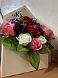 Кашпо - конверт с мыльными розами, букет 13 Роз, фото 2