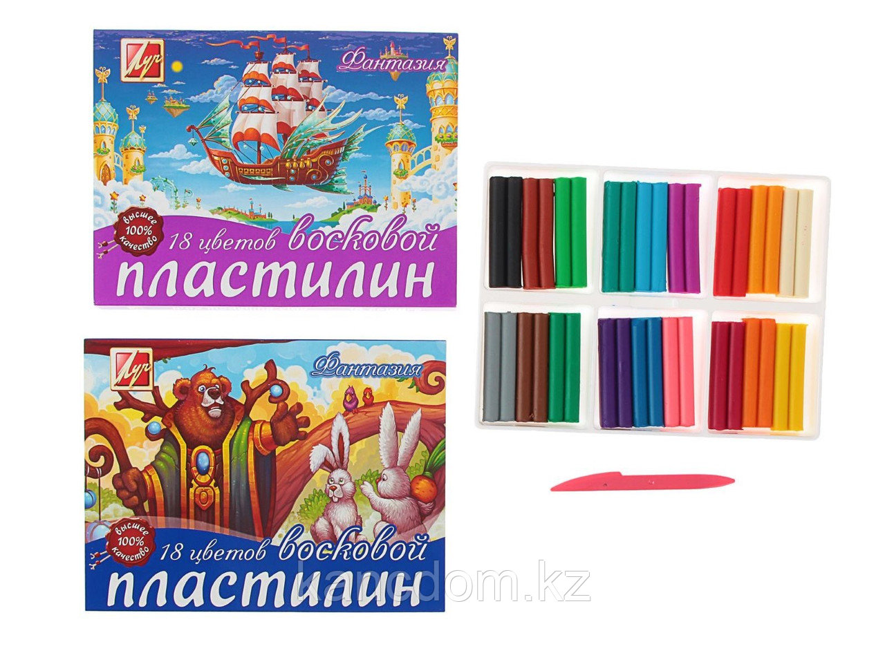 Пластилин Луч Фантазия 18 цветов Восковой 270г 25С1524-08