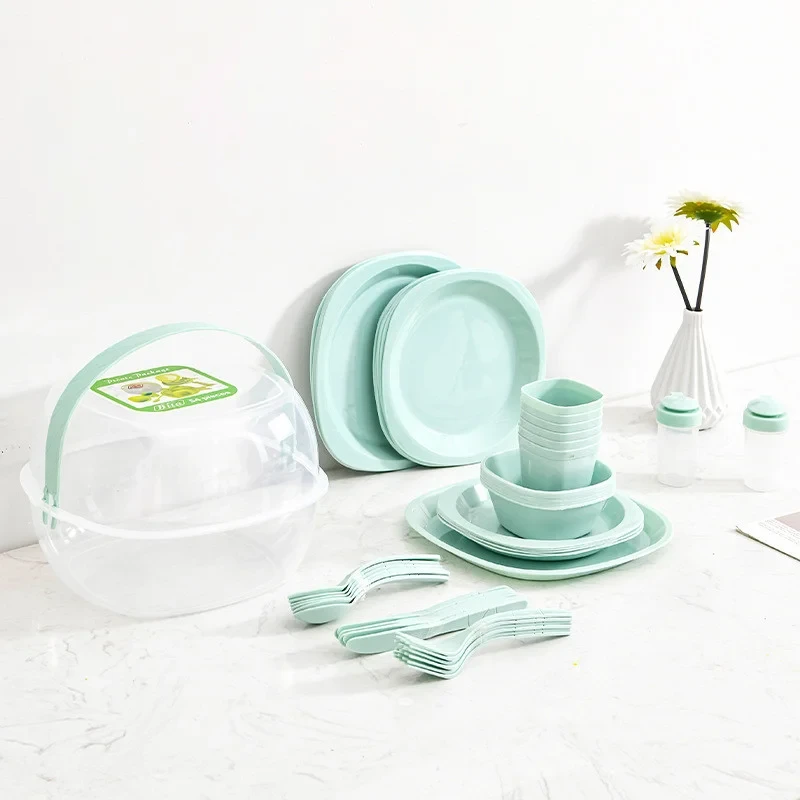 Набор пластиковой посуды для пикника ОМ-103-54, фото 1