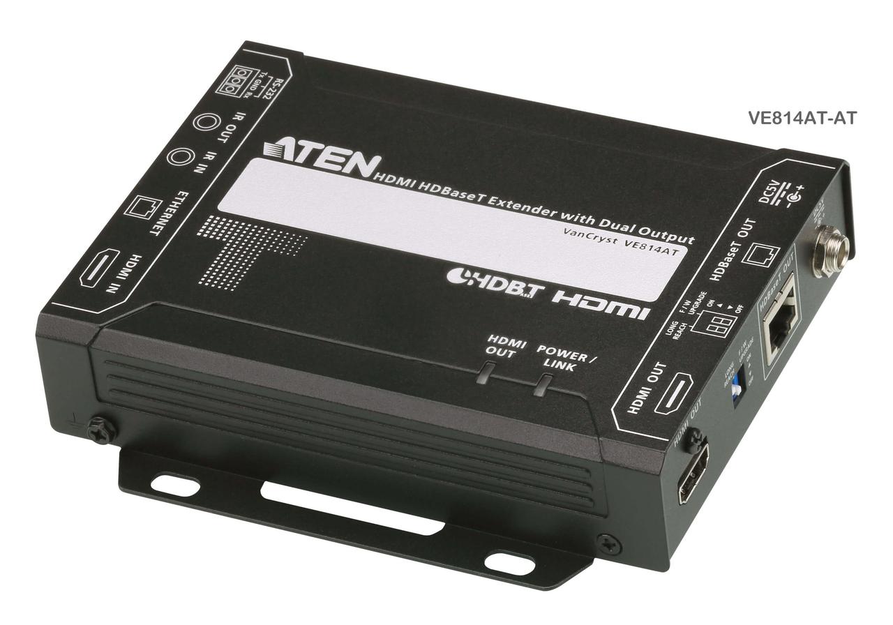 Передатчик HDMI HDBaseT, Dual Output (4K@100м / 1080p@150м) VE814AT ATEN