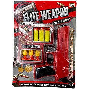 697-25 Пистолет 6 патронов на картонке Elite Weapon 21*15см