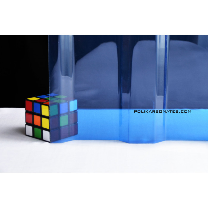 Профилированный поликарбонат МП-20 (У) СТАНДАРТ, цвет синий, размер 1150x2000 мм, толщина 0,8 мм - фото 3 - id-p107194680