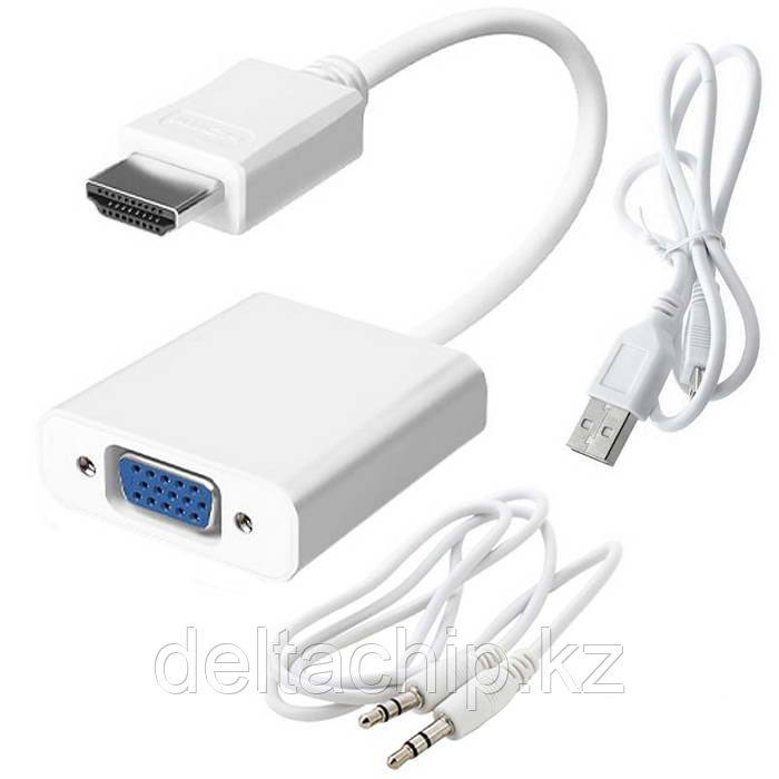 Разъем: HDMI (m)-VGA (f)+AUX Power - фото 1 - id-p107156975