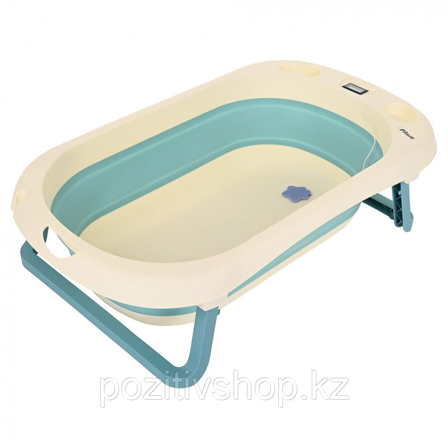Детская ванна складная Pituso термометр 2023 Бирюза - фото 1 - id-p107195040