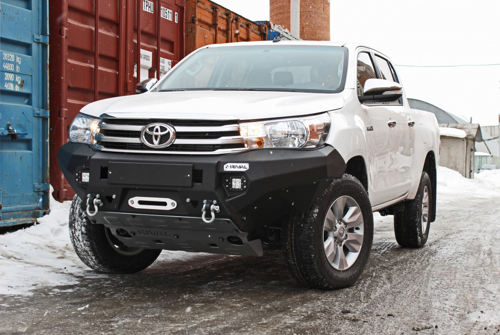 Передний силовой Алюминиевый бампер для TOYOTA HILUX REVO 2015-2021 - фото 3 - id-p107195301