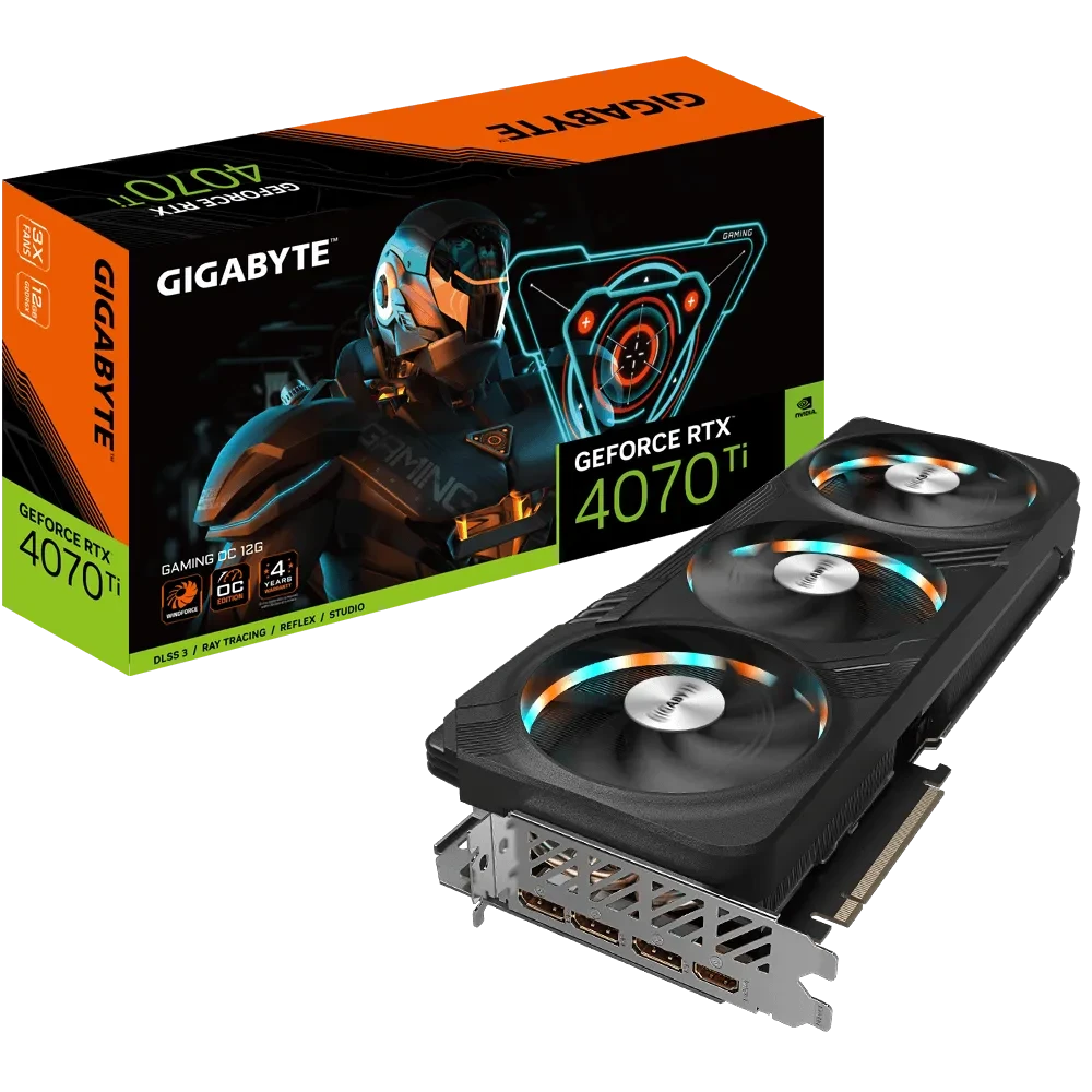 Видеокарта 12Gb PCI-E GDDR6 GIGABYTE GV-N407TGAMING OC-12GD 2хHDMI+2xDP GeForce RTX4070Ti
