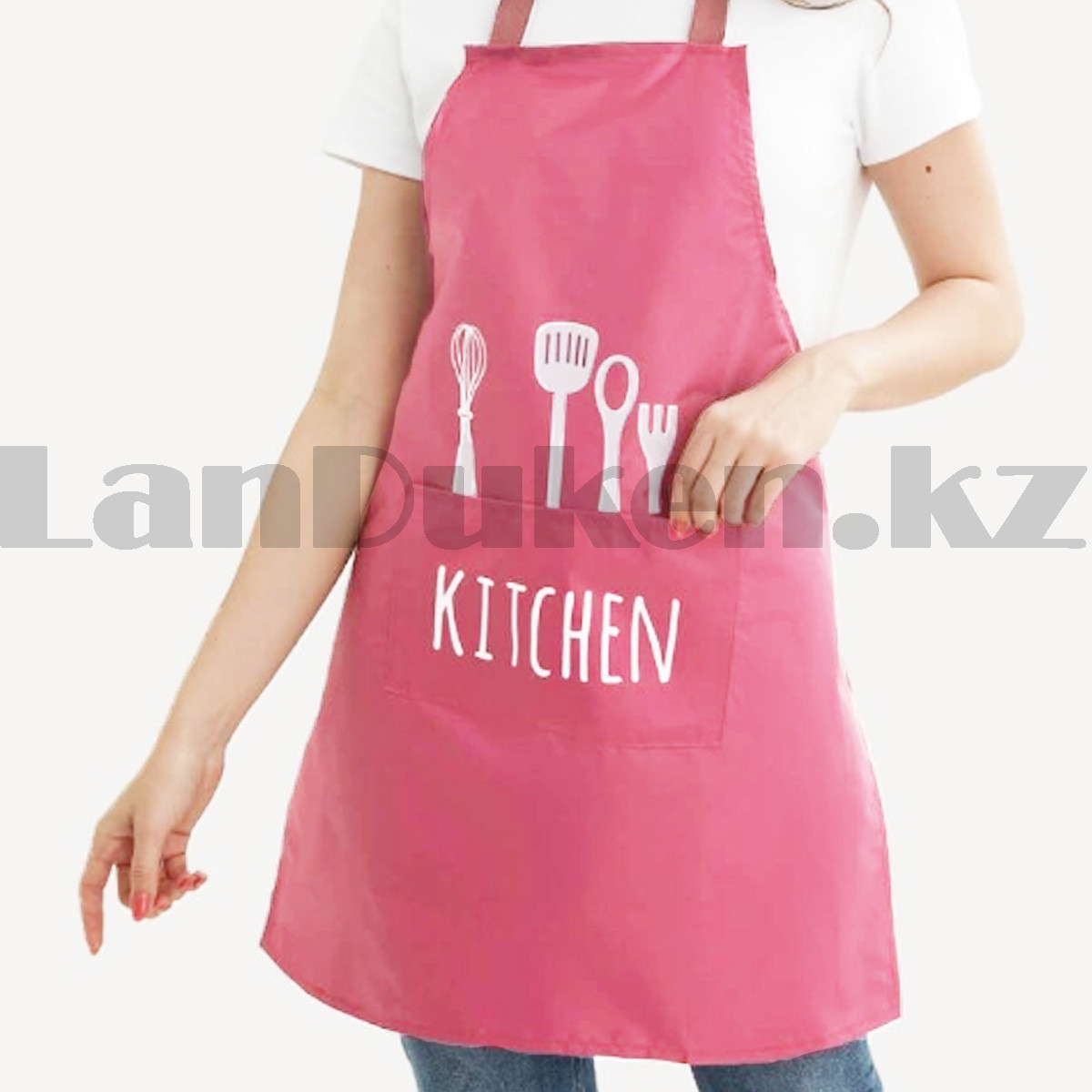 Фартук водонепроницаемый с кармашками Kitchen розовый - фото 2 - id-p107196529