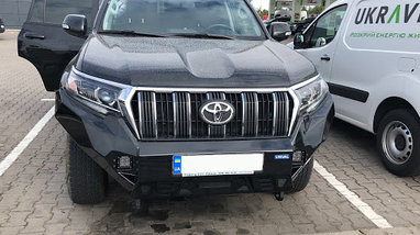 Передний силовой Алюминиевый бампер для TOYOTA LAND CRUISER PRADO 150 (2017-2023), фото 2