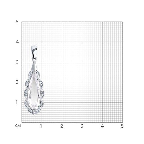 Кулон из серебра с натуральным горным хрусталём и фианитами - фото 3 - id-p107144528