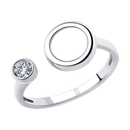 Кольцо из серебра с фианитом - размер 17