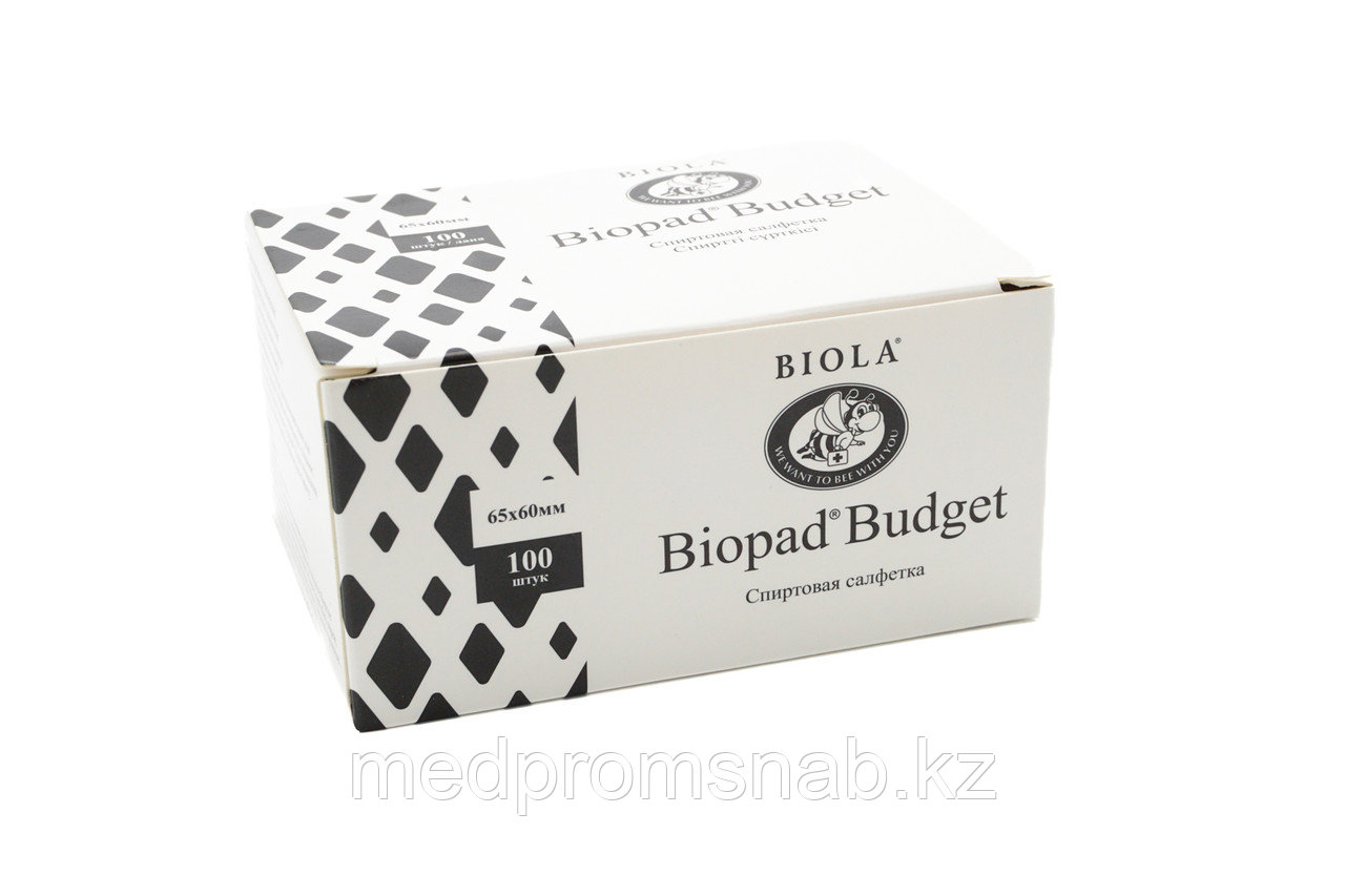 Спиртовая салфетка "Biopad Budget" 65*30 мм (100 шт) - фото 1 - id-p107198331