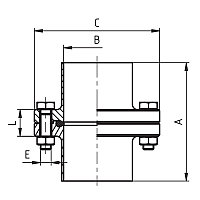 Фланцевое соединение ПН 10 (22930 AS) - DIN 11 864-2-A - AISI 316L