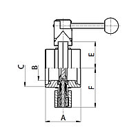 Затвор лекажный нержавеющий P-P (45612) DIN, AISI 304