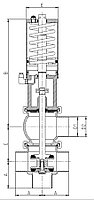 Седельный клапан нержавеющий двойной пневматический, тип LT, воздух-пружина DIN, AISI 316L